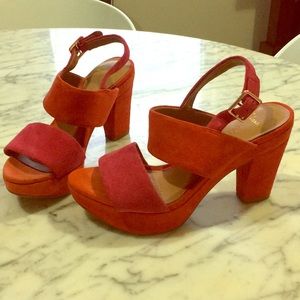 Vintage style high heel Clark's Sandals